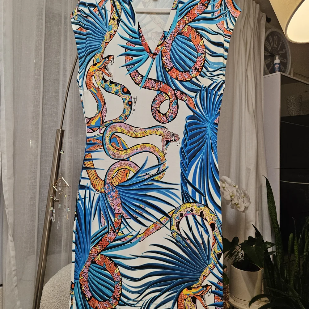 Just Cavalli Exotic Snake & Palm Dress Size: IT 50 Fits US 12-14 XL - Picture 5 of 16